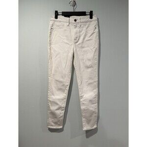 NEW Nordstrom Jeans Women 28" White Skinny High Rise Crop Stretch Preppy Coastal